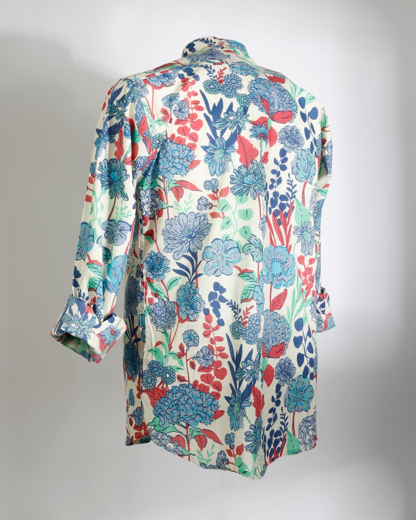 Faboriq Floral Ikat Print Short Kurta – Ivory Multi - Faboriq