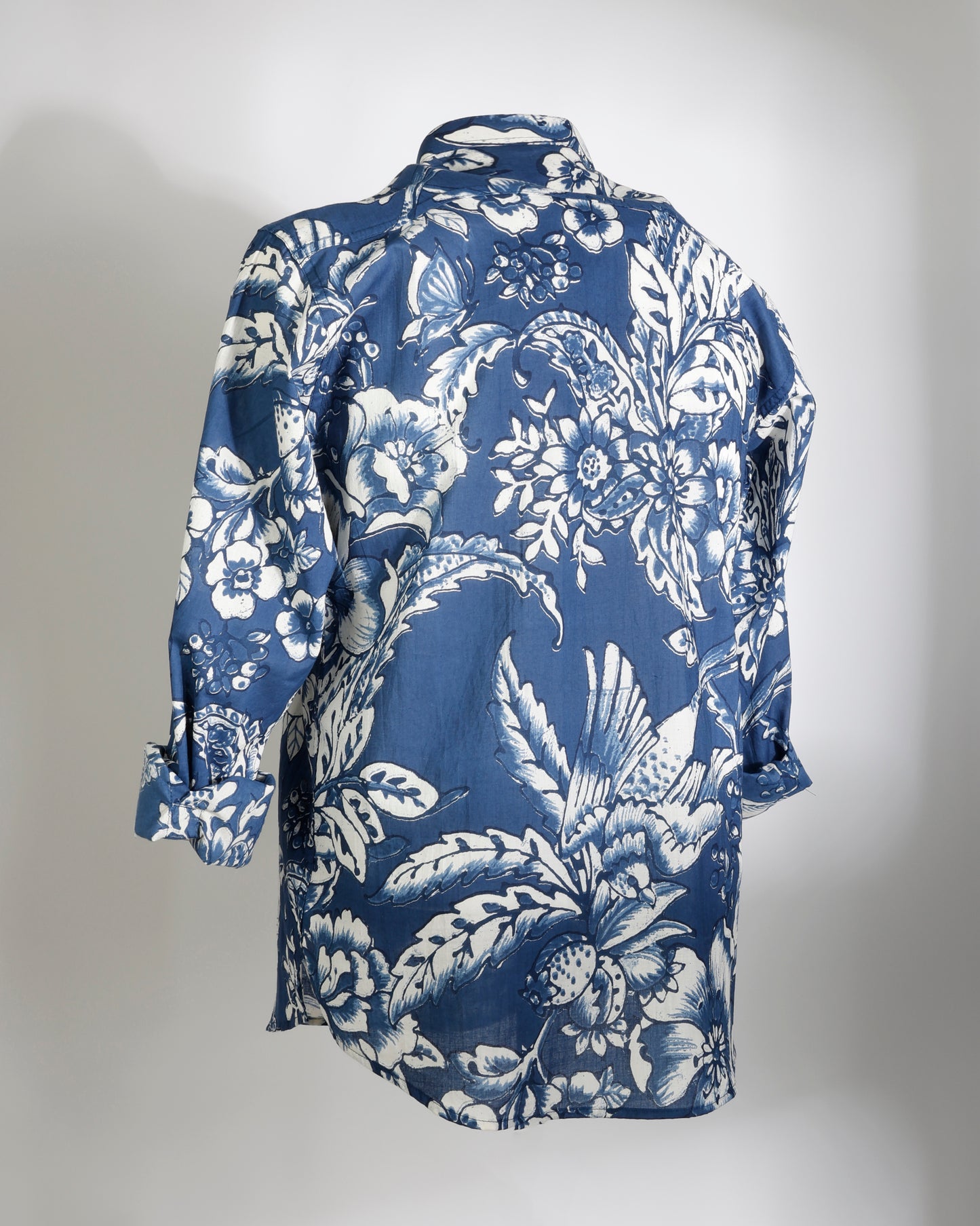 Indigo Garden – Floral Print Short Kurta - Faboriq