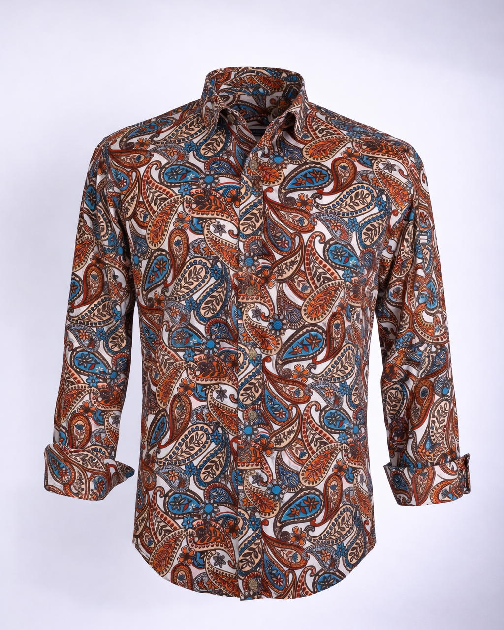 Heritage Drift – Paisley Print Cotton Shirt - Faboriq