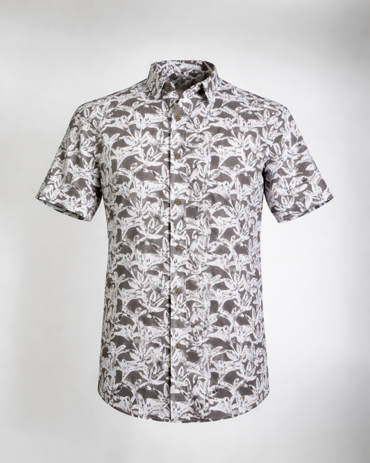 Silver Grove – Floral Print Cotton Shirt - Faboriq