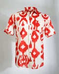 Crimson Ikat Cotton Shirt