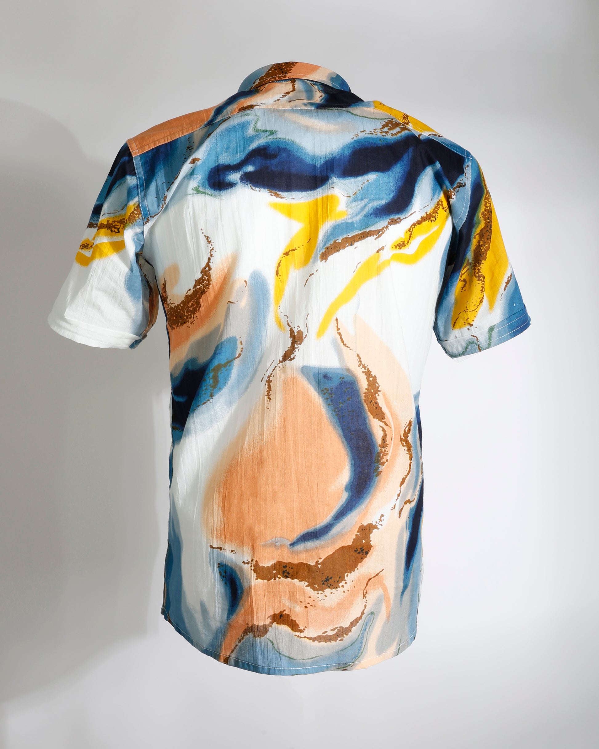 Abstract  Shirt – Blue & Yellow Splash - Faboriq