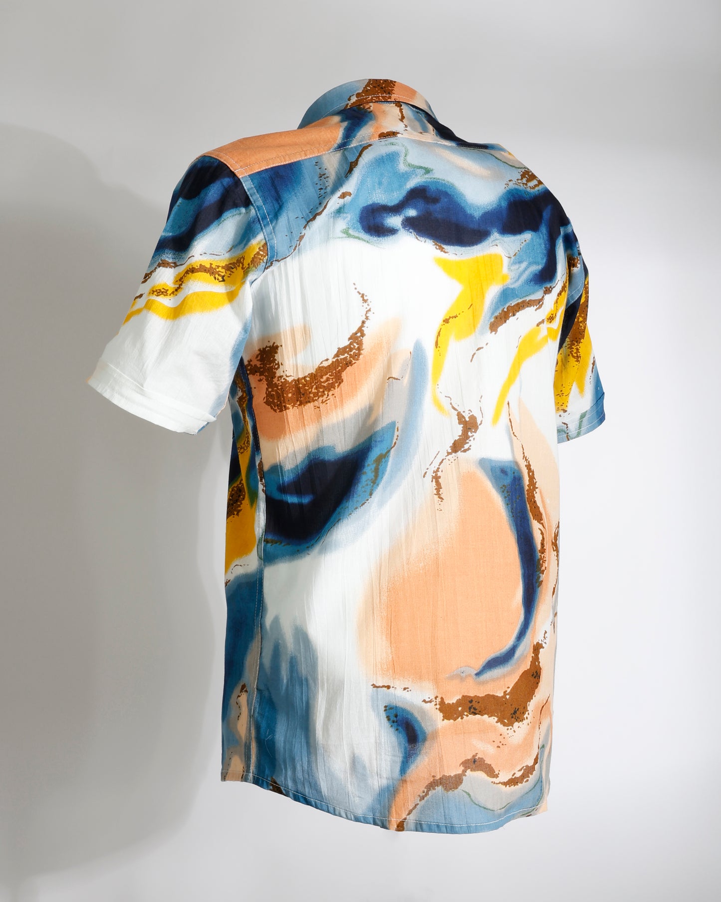 Abstract  Shirt – Blue & Yellow Splash - Faboriq