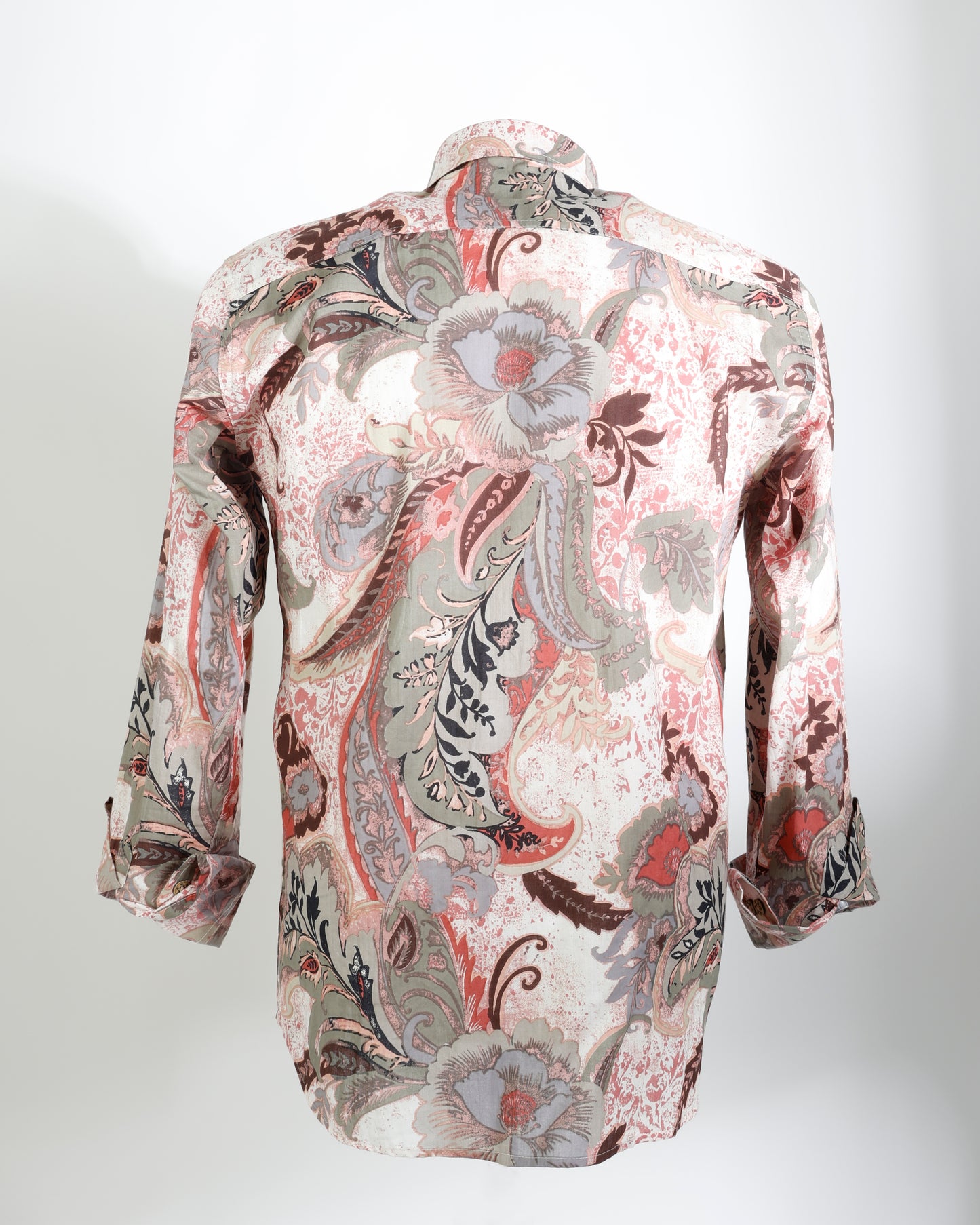 Vintage Bloom – Muted Paisley Cotton Shirt - Faboriq