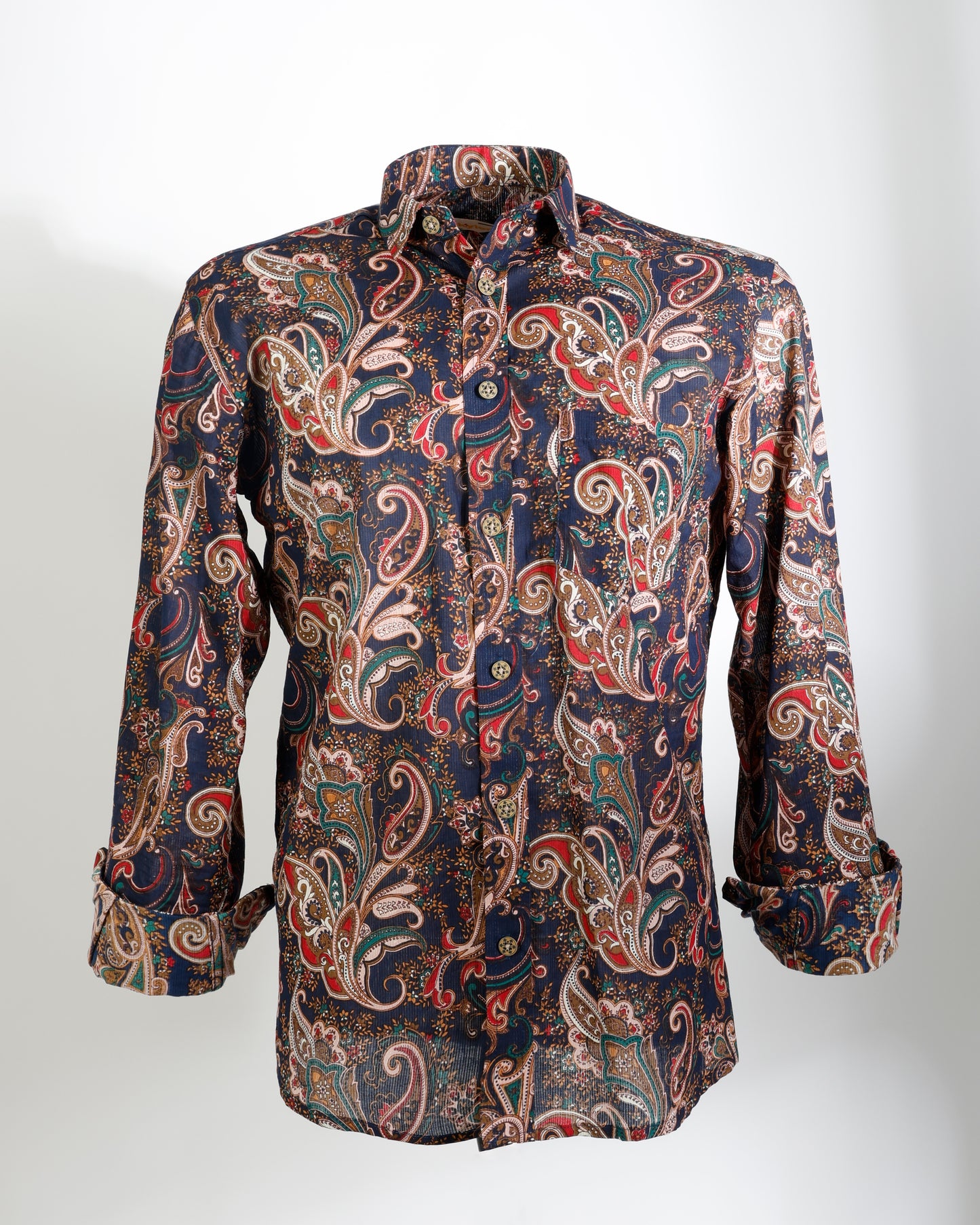 Royal Dusk – Classic Paisley Cotton Shirt - Faboriq