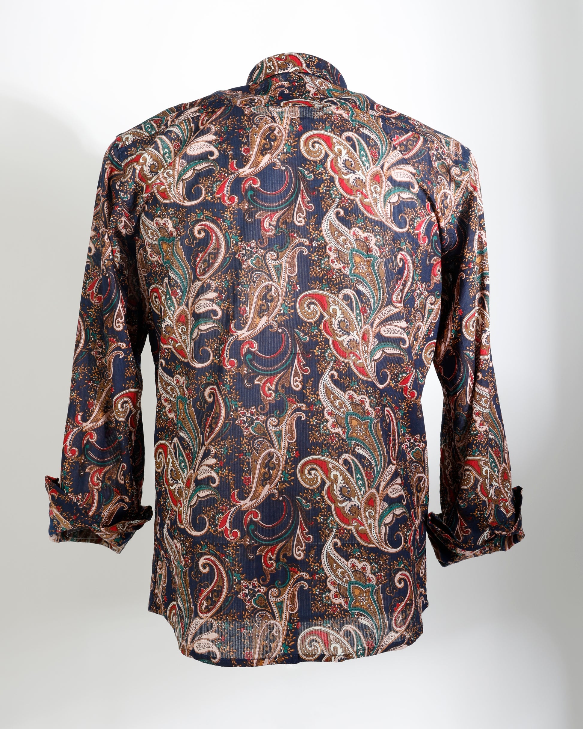 Royal Dusk – Classic Paisley Cotton Shirt - Faboriq