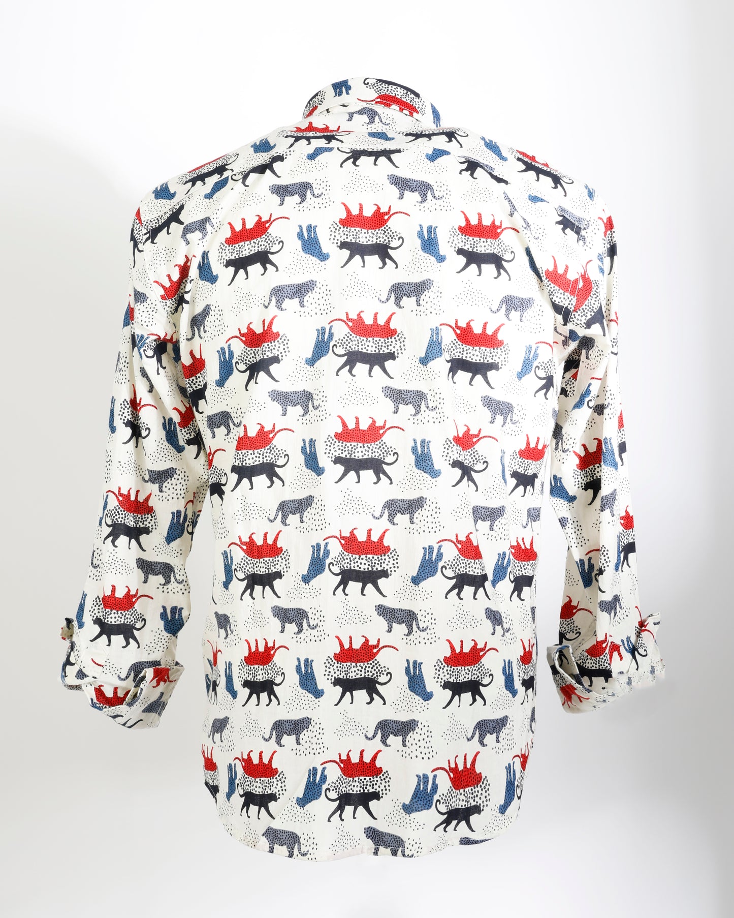 Savanna Story – Animal Motif Cotton Cambric Shirt - Faboriq