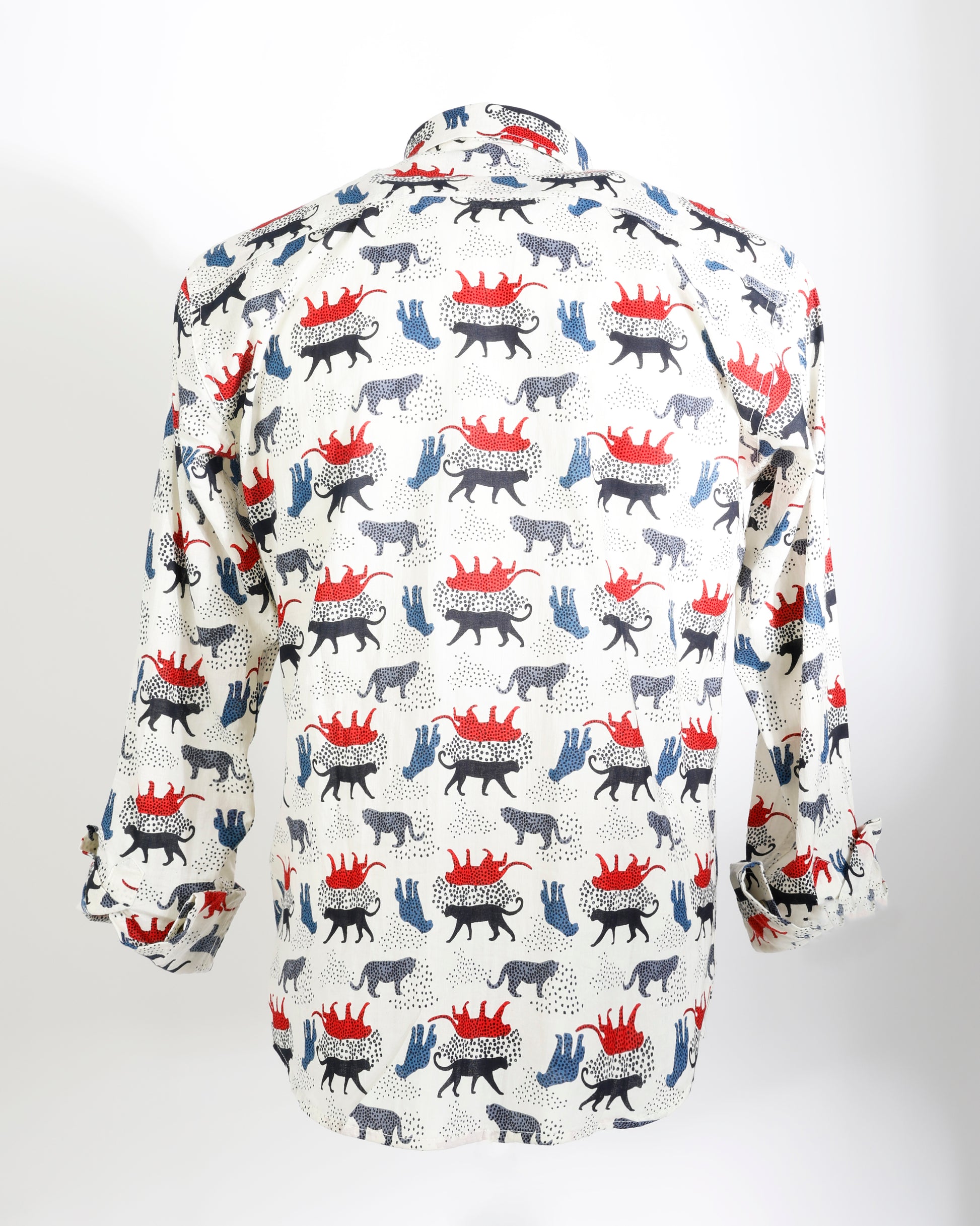 Savanna Story – Animal Motif Cotton Cambric Shirt - Faboriq