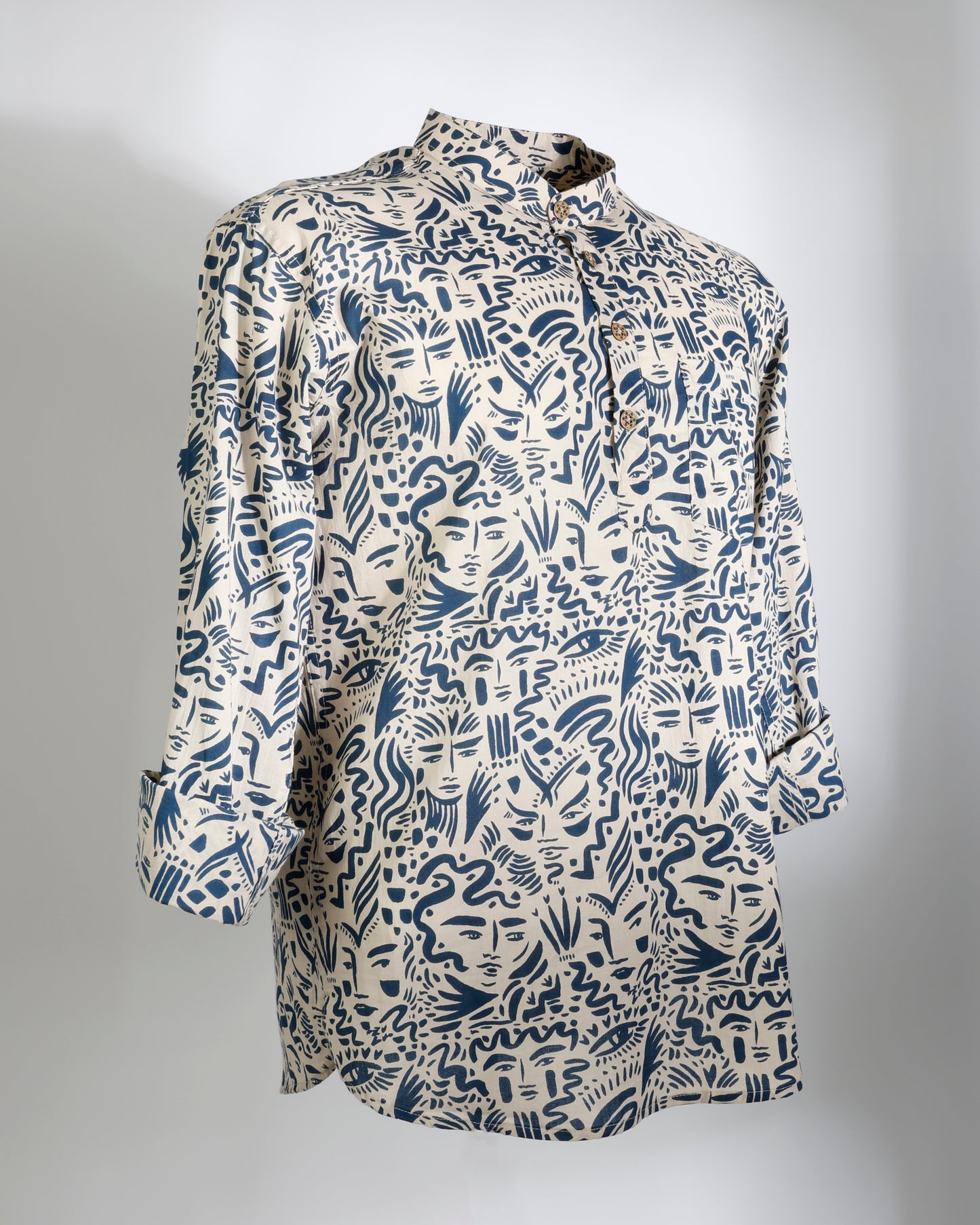 Abstract Muse – Contemporary Art Print Short Kurta - Faboriq