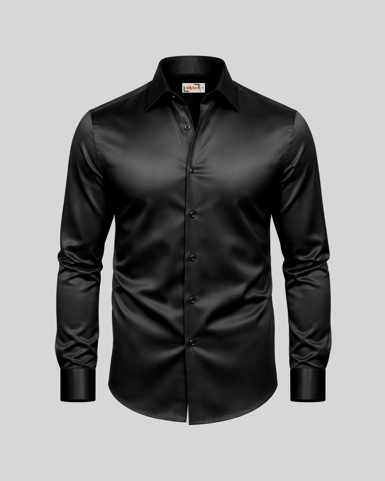 Black Elite Satin Shirt - Faboriq