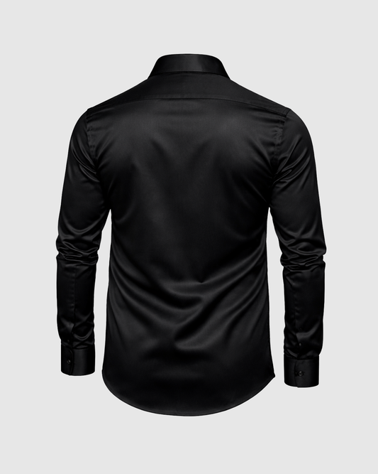 Black Elite Satin Shirt - Faboriq